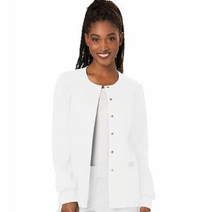 Cherokee Workwear Revolution 3-Pocket Stretch Snap Front Scrub Jacket